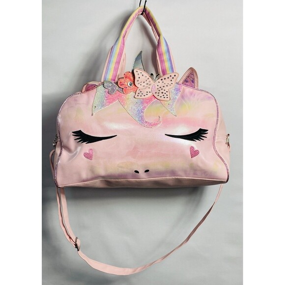OMG Accessories Pink Miss Gwen Flower Crown Unicorn Duffle Bag 17x11x8 - Picture 1 of 6